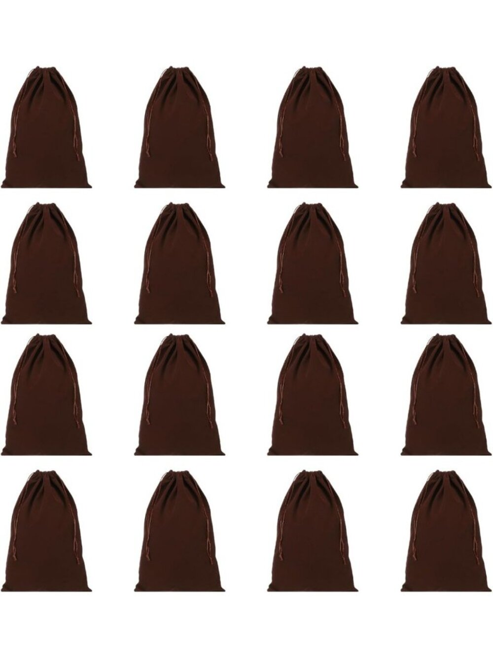 16 Pack Washable Flannel Shoe Dust Bags with Drawstring - Travel & Storage